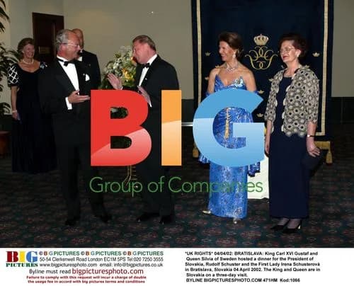 King Carl XVI Gustaf and Queen Silvia of Sweden host Slovak President
