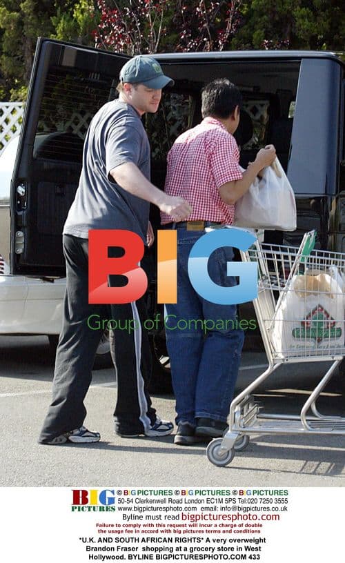 Overweight Brandon Fraser shopping