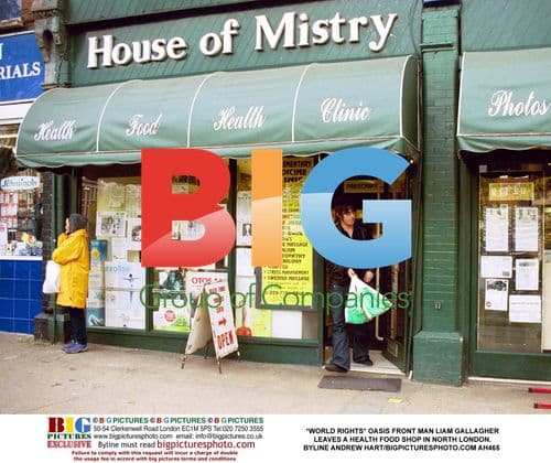 Liam Gallagher Leaves London Health Food Shop