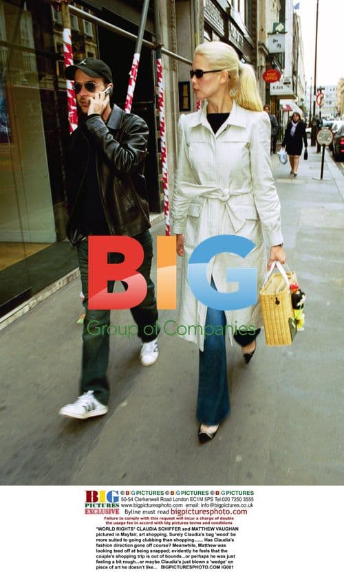 Claudia Schiffer and Matthew Vaughan art shopping