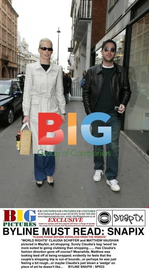 Claudia Schiffer and Matthew Vaughan art shopping in Mayfair