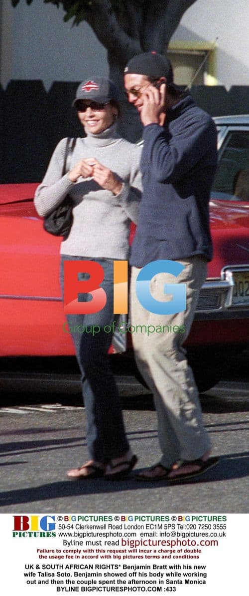 Benjamin Bratt and wife Talisa Soto in Santa Monica