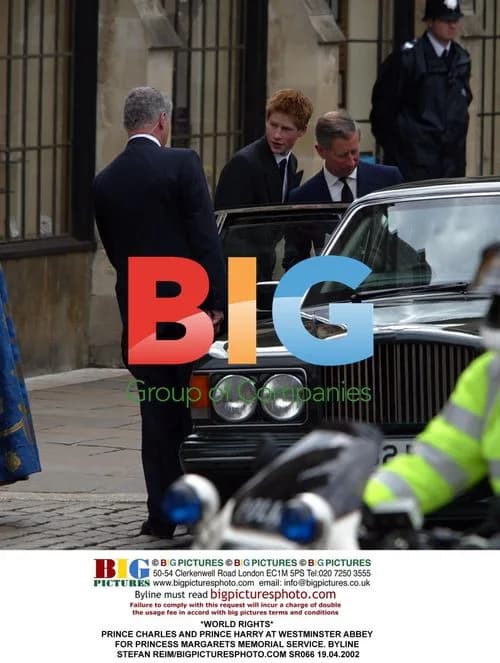 Prince Charles and Prince Harry at Princess Margaret's memorial
