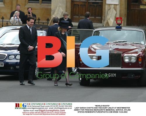 Lady Sarah Chatto and Viscount Linley at Princess Margaret's memorial