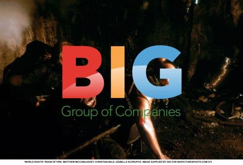 REIGN OF FIRE film still with McConaughey, Bale, Scorupco