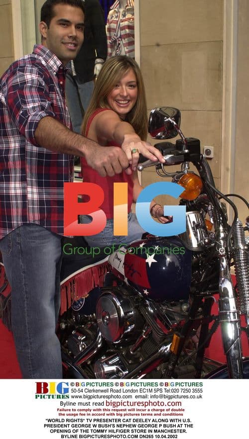 Cat Deeley and George P. Bush at Tommy Hilfiger store opening