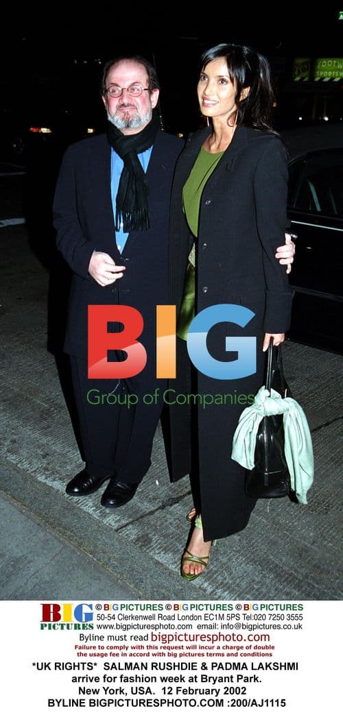 SALMAN RUSHDIE & PADMA LAKSHMI arrive for fashion week