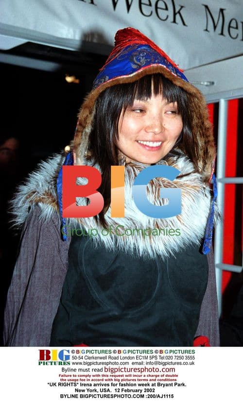 Irena arrives for fashion week at Bryant Park