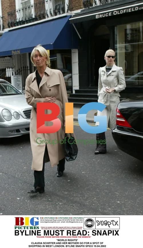 Claudia Schiffer and mother shopping in London