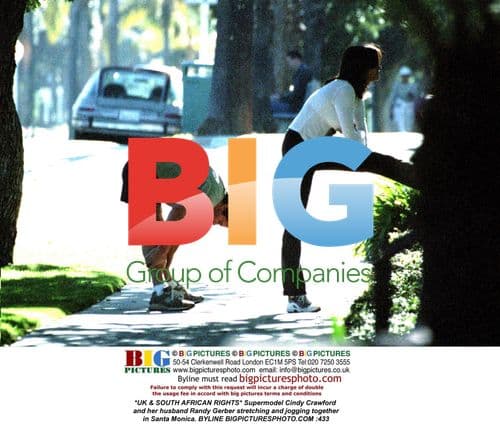 Cindy Crawford and Husband Jogging in Santa Monica