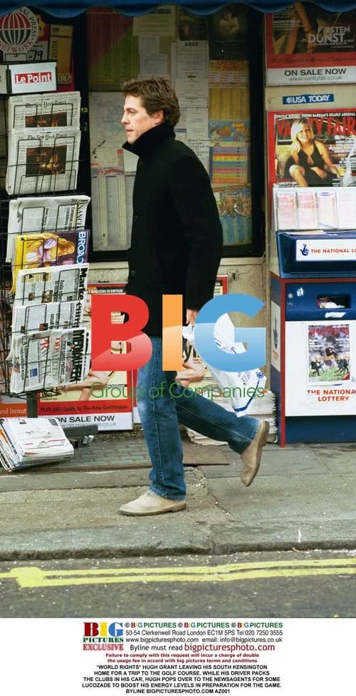 Hugh Grant Leaving for Golf Outing