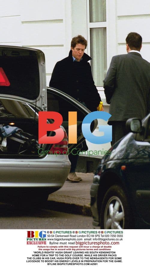 Hugh Grant Leaving Home for Golf