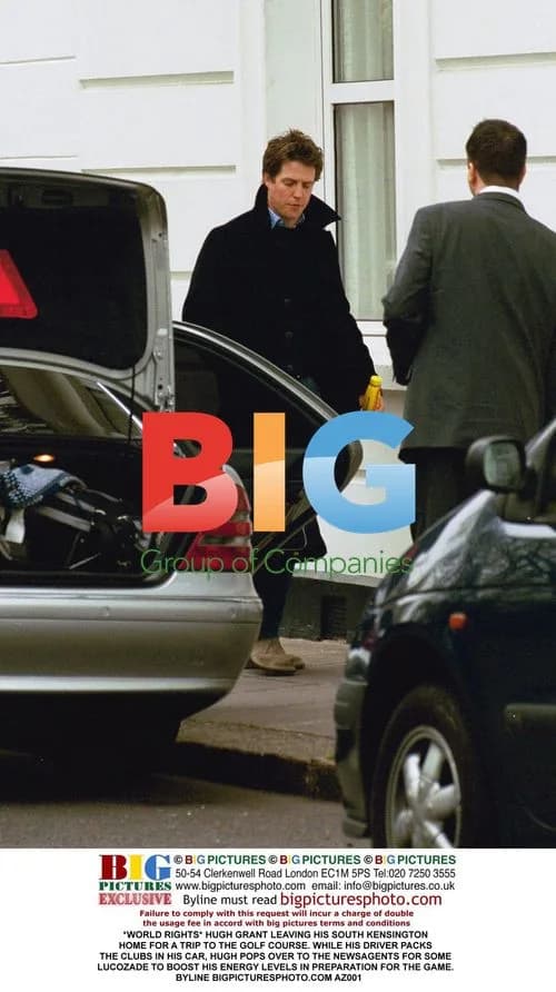 Hugh Grant Leaving Home for Golf