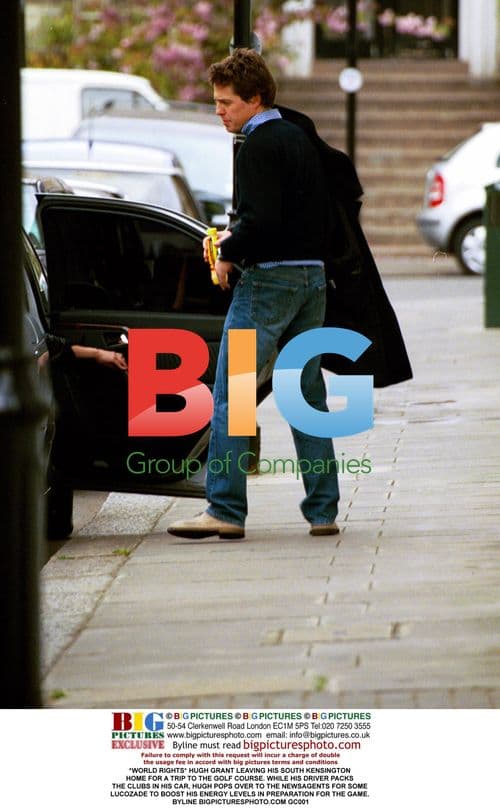 Hugh Grant leaving for golf