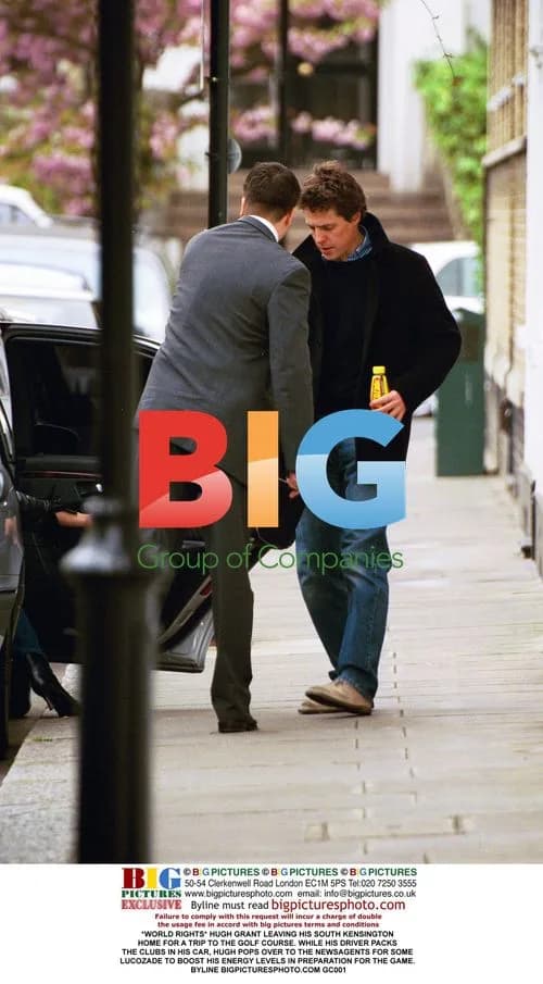 Hugh Grant leaves for golf outing
