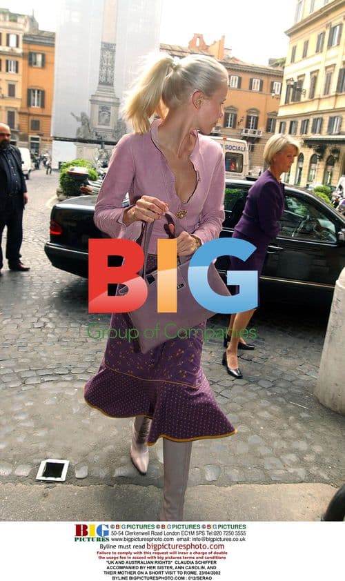 Claudia Schiffer and Family Visit Rome