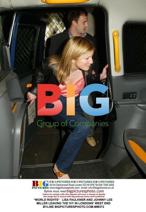 Lisa Faulkner and Johnny Lee Miller Leaving The Ivy