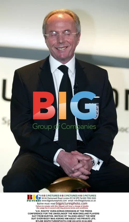 Sven-Gran Eriksson at England Players Suit Unveiling