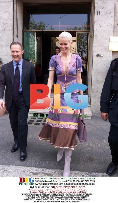 Claudia Schiffer Leaving Bulgari in Rome