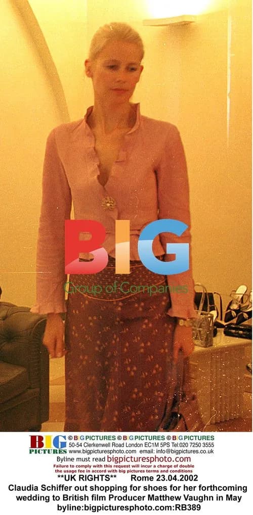 Claudia Schiffer shops for wedding shoes
