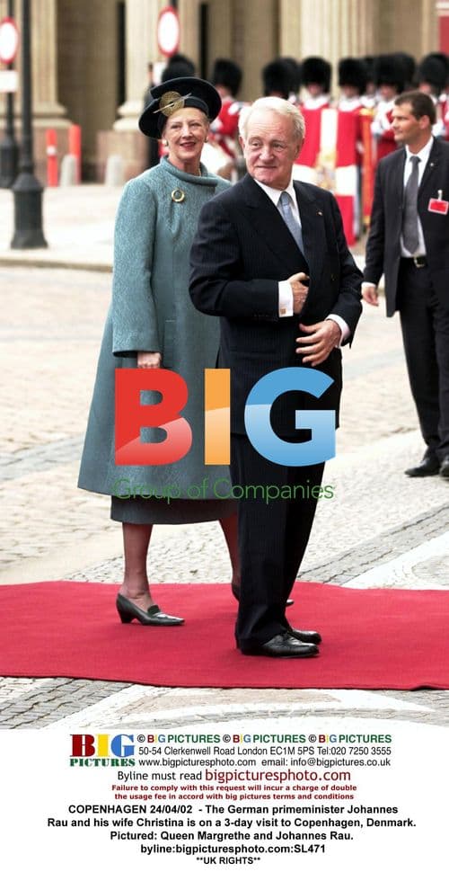 German PM Johannes Rau and Queen Margrethe