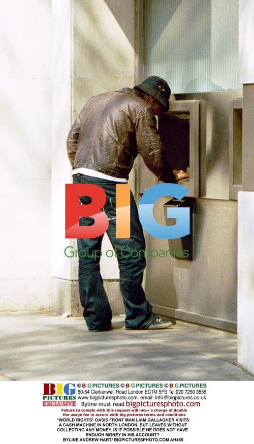 Liam Gallagher Visits Cash Machine in North London