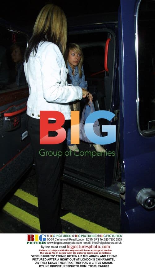 Atomic Kitten's Liz McLarnon and friend after London night out