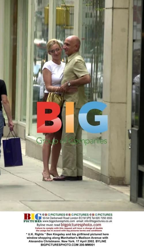 Ben Kingsley and girlfriend window shop in NYC