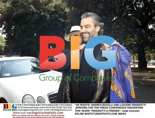 Andrea Bocelli and Luciano Pavarotti at Press Conference