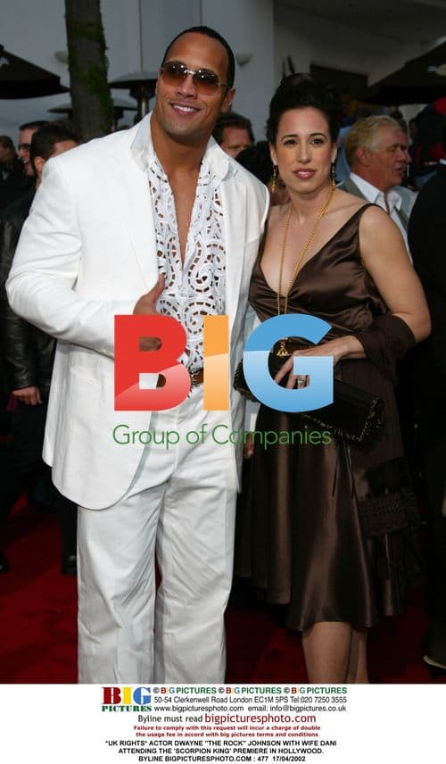 Dwayne "The Rock" Johnson and wife at Scorpion King premiere