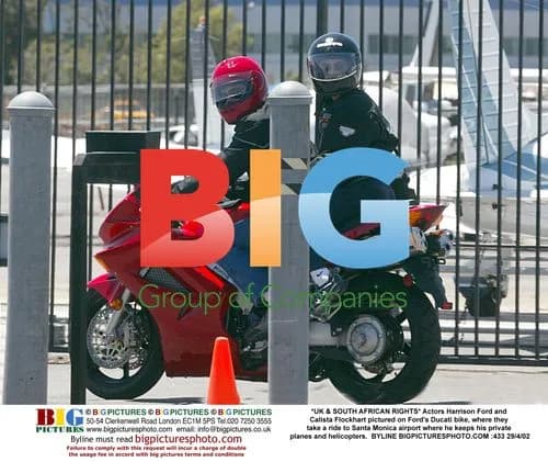 Harrison Ford and Calista Flockhart on Ducati