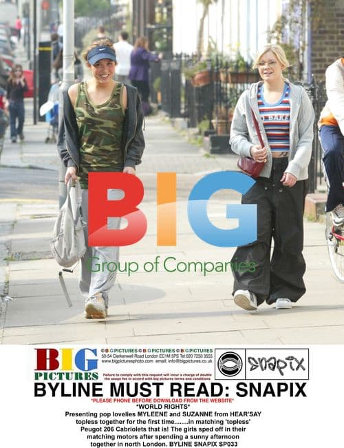 HEAR'SAY stars Myleene and Suzanne in topless Peugot 206s