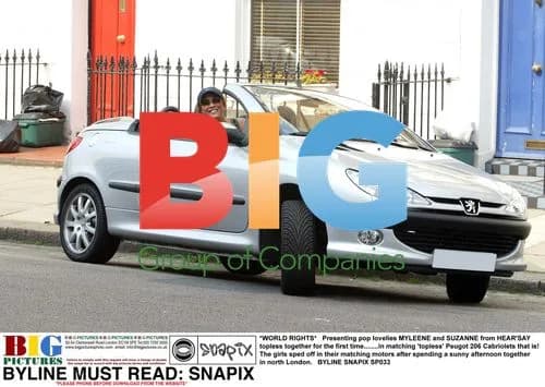 MYLEENE and SUZANNE from HEAR'SAY topless in Peugot 206s
