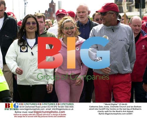 Catherine Zeta Jones, Charlotte Church and Ian Botham on Charity Walk