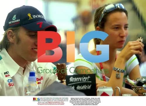 Nick Heidfeld and girlfriend at Spanish GP