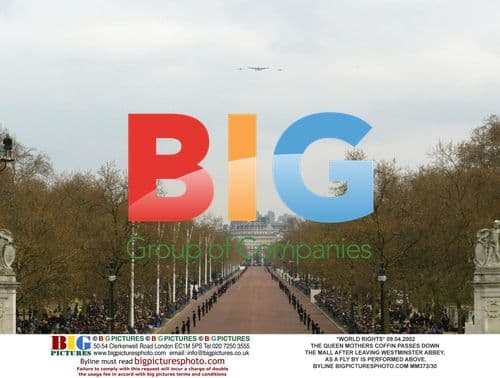 Queen Mother's coffin procession down The Mall