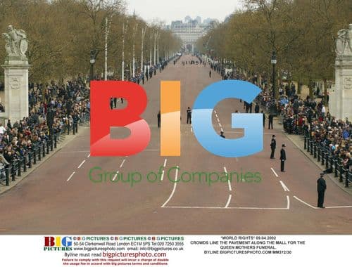 Crowds Line The Mall for Queen Mother's Funeral