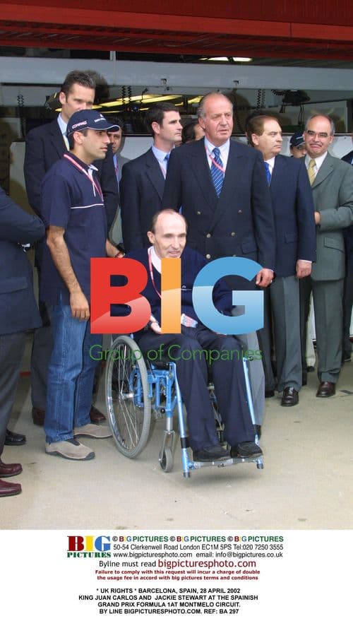 Juan Carlos & Jackie Stewart at Spanish GP