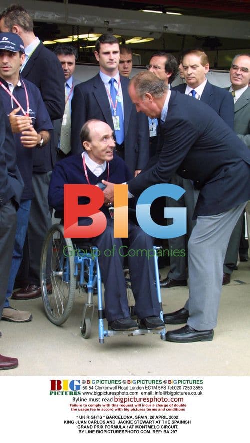 King Juan Carlos & Jackie Stewart at Spanish F1 Grand Prix