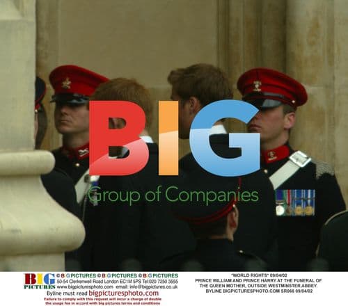 Prince William and Prince Harry at Queen Mother's Funeral