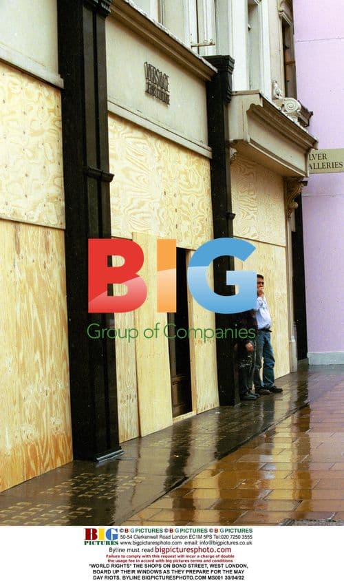 Shops Board Up For May Day Riots