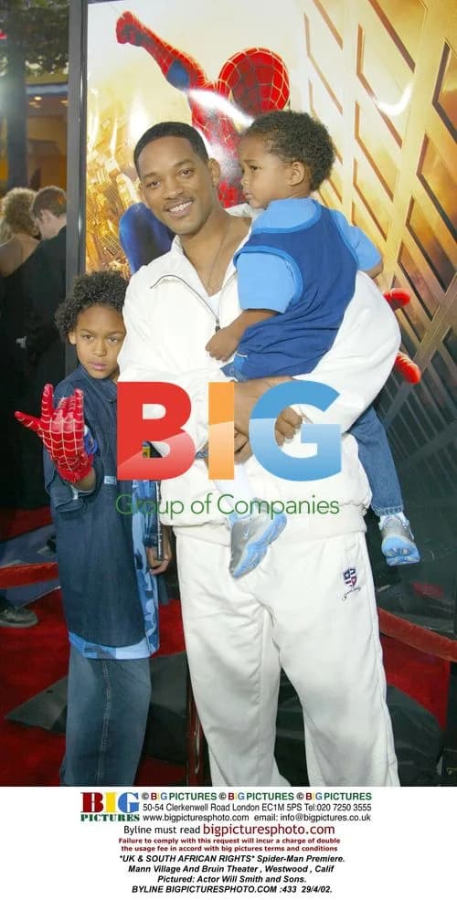 Will Smith and sons at Spider-Man premiere