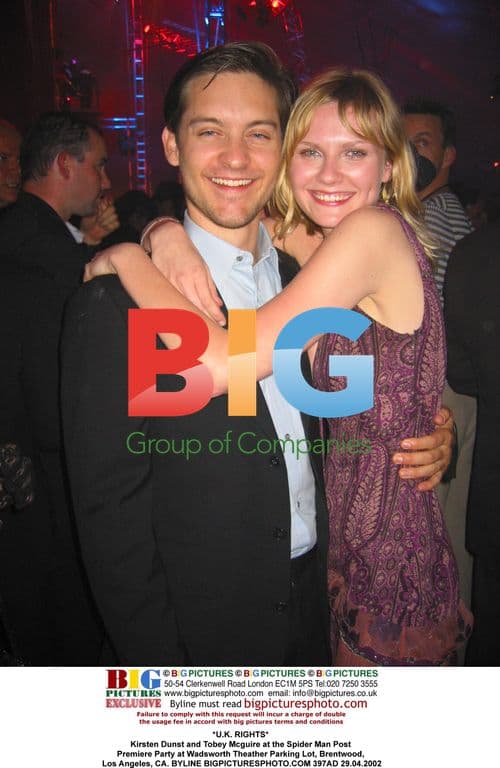 Kirsten Dunst and Tobey Mcguire at Spider Man party