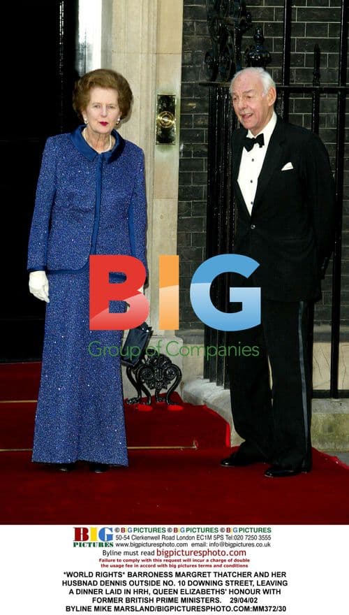 Thatcher and Husband Leaving Dinner