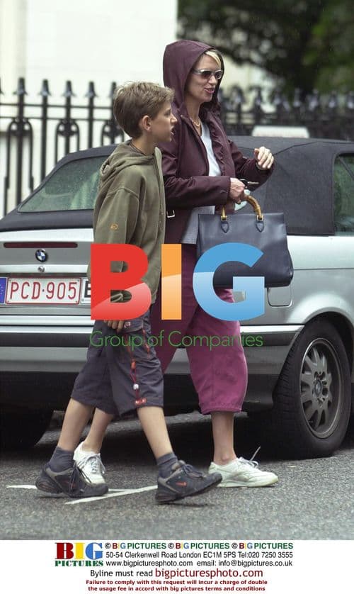 Anneka Rice and son leave Laura Ashley