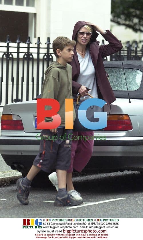 TV Presenter Anneka Rice with Son in London