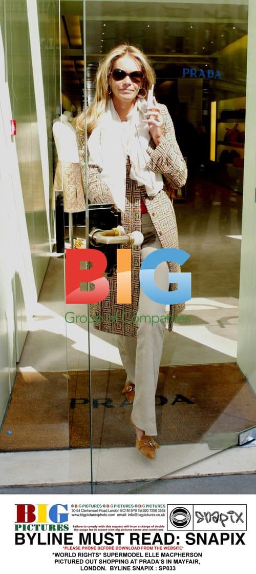 Elle Macpherson Shopping at Prada Mayfair