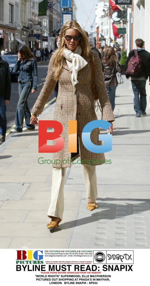 Elle Macpherson Shopping at Prada in London