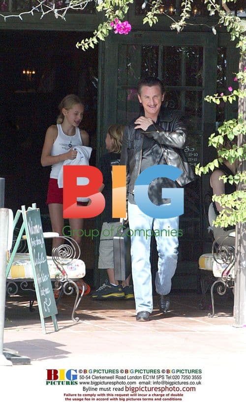 Sean Penn out with wife and kids in Santa Monica