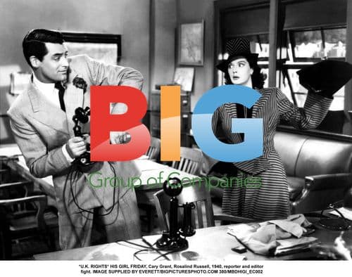 Cary Grant and Rosalind Russell in "His Girl Friday"